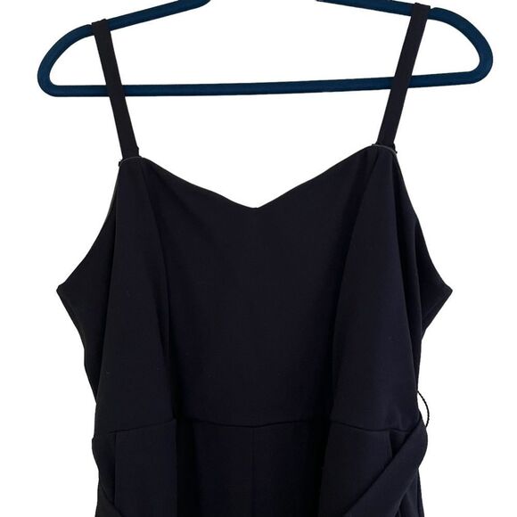 Torrid Black Sleeveless Ponte Knit Self Tie Jumpsuit 2X - Picture 2 of 7